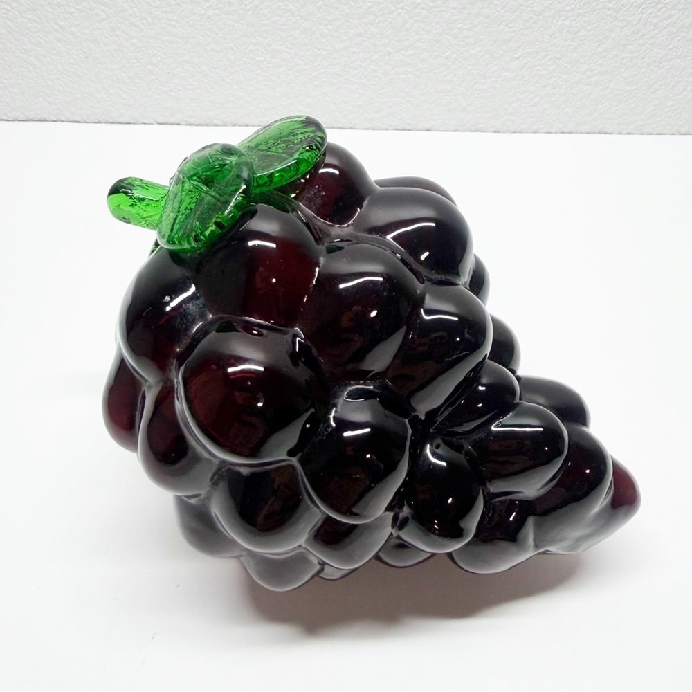 Vintage Blown Art Glass Purple Grape Cluster